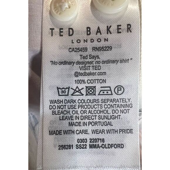 TED BAKER LONDON Oldford Thistle Print Button-Up Shirt - Pink NWT Size 6/ - Picture 7 of 7